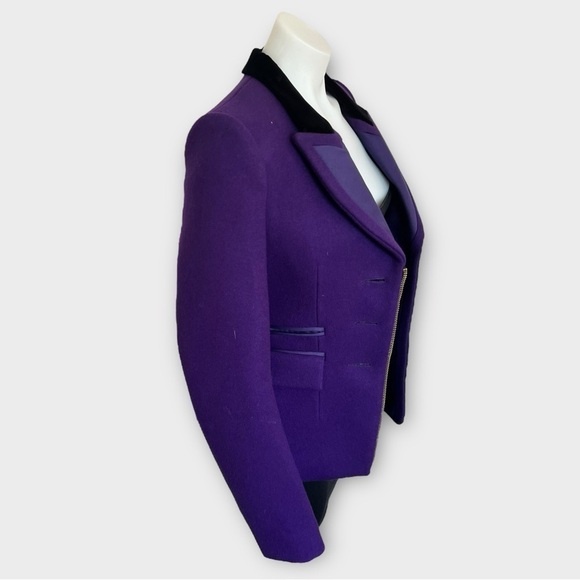 Balenciaga Schoolboy Blazer Purple Velvet Trim – F/W 2007 – Sz 38 Made in Italy - Picture 4 of 16